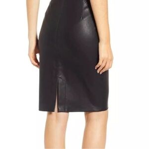 Blank NYC BLANKNYC Women's Vegan Leather Pencil Skirt Black w Zipper Sz 26 XS.
